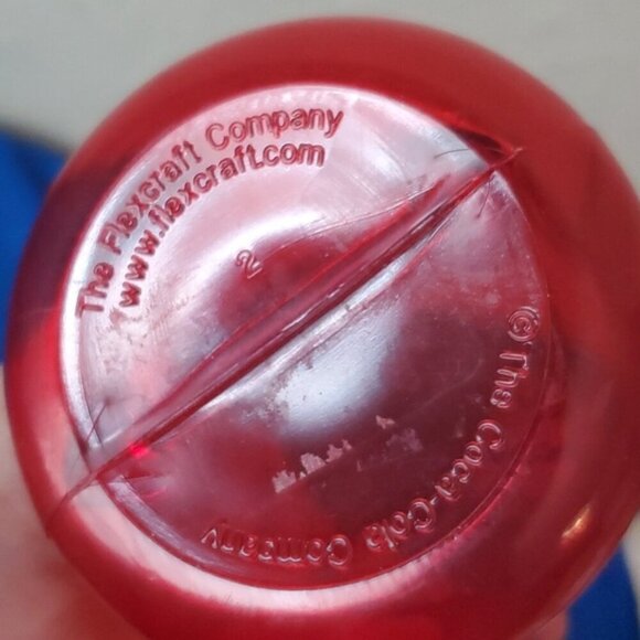 Flexcraft 11.5" Red Plastic Coca-cola Bottle Shaped Coin Bank - Picture 4 of 5